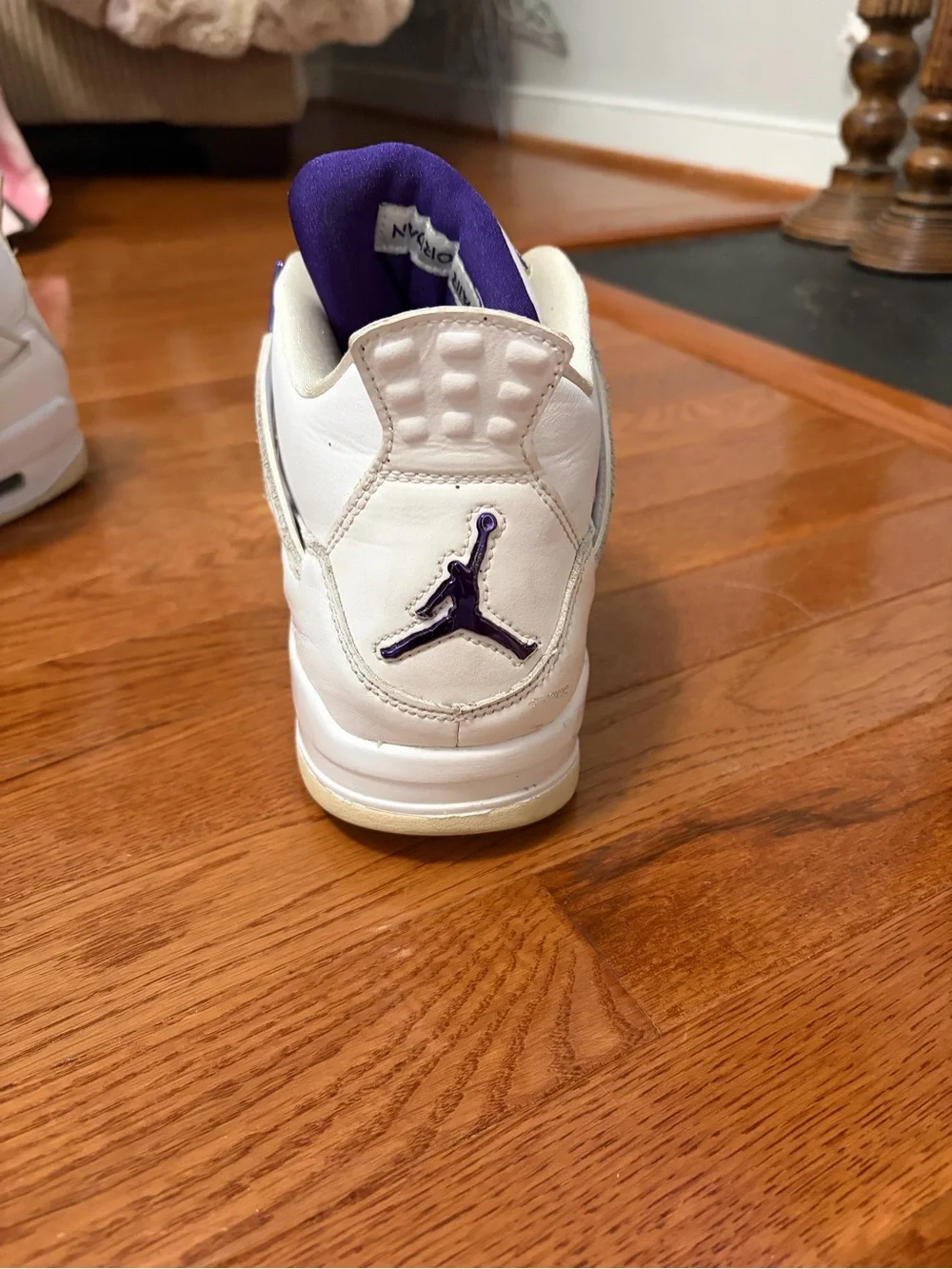 Jordan men’s White and Purple Sneakers